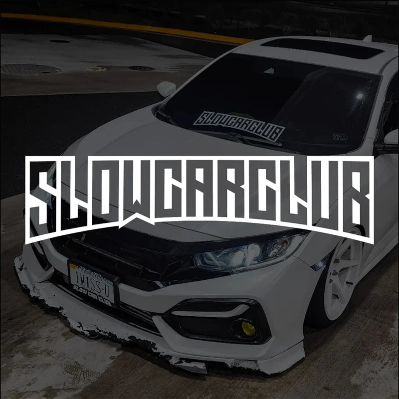 StatikCulture™ Slow Car Club Window Decal. Reflective JDM Street Sticker for Cars, Trucks & Night Builds